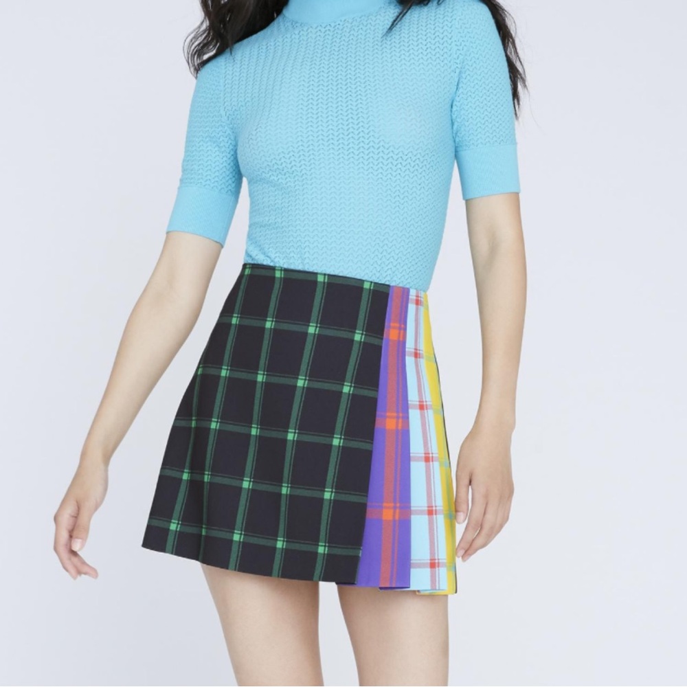 Alice + Olivia plaid print mini skirt